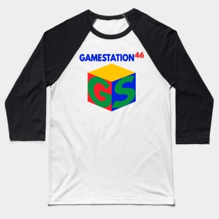 GameStation 46 Parody Video Game System 90's 2000's Knock Off Brand Logo (Version 2) Baseball T-Shirt